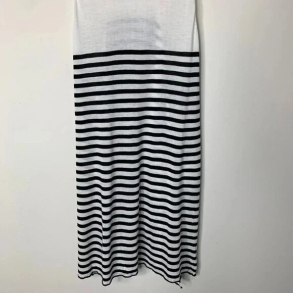 Aritzia Wilfred Tank Top Striped Racerback Side Split Hem White Black Size XS - Picture 6 of 11
